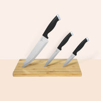 Ensemble couteau et planche à découper en bois de bambou